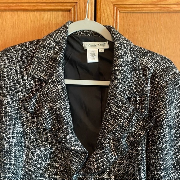 Coldwater Creek Women's Black and White open blazer size medium - Picture 3 of 6